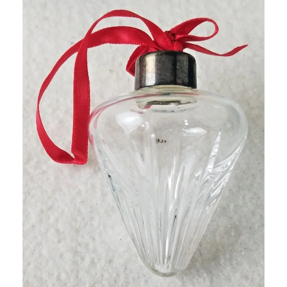 Lenox Crystal Starlight Christmas‎ Ornament in Original Box 1989 silver collar